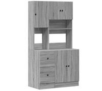 BEST-HOME Buffet de cuisine - Cabinet de Rangement Armoire de cuisine sonoma gris 95x50x180 cm bois d’ingénierie,3parcel5912
