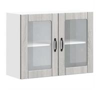 BEST-HOME Buffet de cuisine - Cabinet de Rangement Armoire murale de cuisine avec porte vitrée ""Lucca"" - aspect bois d'ingénierie