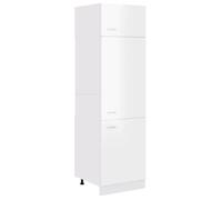 BEST-HOME Buffet de cuisine - Cabinet de Rangement Armoire réfrigérée ""Lyon"" Blanc brillant 60x57x207 cm - aspect bois d'ingénie