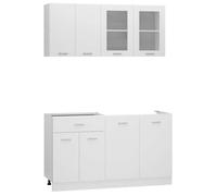 BEST-HOME Buffet de cuisine - Cabinet de Rangement Ensemble de 4 meubles de cuisine ""Lyon"" en - aspect bois d'ingénierie