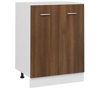 BEST-HOME Buffet de cuisine - Cabinet de Rangement Meuble bas ""Lyon"" Chêne brun 60x46x81,5 cm - aspect bois d'ingénierie,1parcel