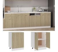 BEST-HOME Buffet de cuisine - Cabinet de Rangement Meuble bas ""Lyon"" Chêne Sonoma 60x46x81,5 cm - aspect bois d'ingénierie,1parc