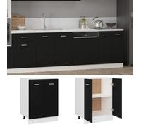 BEST-HOME Buffet de cuisine - Cabinet de Rangement Meuble bas ""Lyon"" Noir 60x46x81,5 cm - aspect bois d'ingénierie,1parcel4598