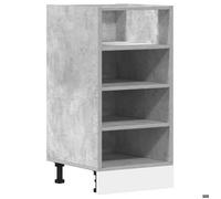 BEST-HOME Buffet de cuisine - Cabinet de Rangement Meuble bas ""Riga"" Gris béton 40 x 44,5 x 81,5 cm - aspect bois