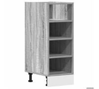 BEST-HOME Buffet de cuisine - Cabinet de Rangement Meuble bas ""Riga"" Gris Sonoma 30 x 44,5 x 81,5 cm - aspect bois