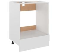 BEST-HOME Buffet de cuisine - Cabinet de Rangement Meuble de four ""Riga"" blanc 60 x 46 x 81,5 cm en - aspect bois
