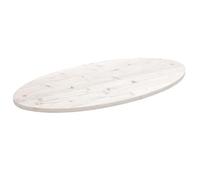 BEST-HOME Dessus de table - Plateau de Table de Remplacement blanc 110x55x2,5cm bois de pin massif ovale kvci29538