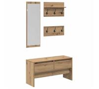 BEST-HOME Ensemble de meubles d'entrée 4 pcs Chêne noir 90x31x46.5 cm,1parcel2877