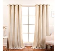 Best Home Fashion Lot de 2 Panneaux occultants en Dentelle Motif Marry Me Beige 52 x 96 cm