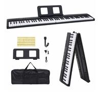 BEST-HOME Instrument de musique enfant-adulte - Clavier de piano électrique 88 touches avec pupitre pliable kvci34778