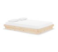BEST-HOME Meuble de chambre - UU - Cadre de lit sans matelas - bois massif 140x190 cm HH14617