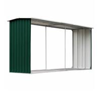 BEST-HOME Meuble de jardin - UU - Abri de stockage de bois Acier galvanisé 330x92x153 cm Vert HH8584