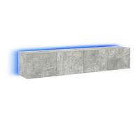 BEST-HOME Meuble de salon - UU - Meubles TV muraux et lumières LED 2pcs - gris béton 80x35x31 cm HH17565