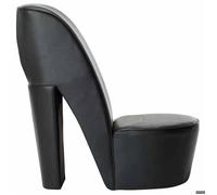 BEST-HOME Meuble de Siège - UU - Chaise en forme de chaussure à talon haut noir similicuir HH675