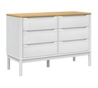 BEST-HOME Meuble rangement - UU - Commode FLORO blanc bois de pin massif HH10958