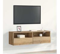 BEST-HOME Meuble TV mural - Armoire De Télévision suspendu, Décoration mural - Armoire De Télévision suspendu,e chêne artisanal 100