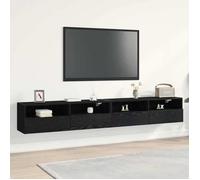 BEST-HOME Meuble TV mural - Armoire De Télévision suspendu, Décoration mural - Armoire De Télévision suspendu,e 2 pcs Chêne noir