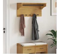BEST-HOME Porte-manteau mural - Style Classique - Portant à Vêtements Mural SANDNES 87x30x42 cm bois massif pin nvq3800