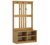 BEST-HOME Portemanteau d'entrée, meuble de rangement pour couloir SANDNES 87x40x159,5 cm bois massif pin,1parcel1478