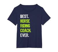 Best Horse Riding Coach Ever T-Shirt, Femme Grandes Tailles, Bleu Marine, 2X
