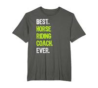 Best Horse Riding Coach Ever T-Shirt, Homme Grandes Tailles, Asphalte, 5X Tall
