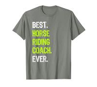 Best Horse Riding Coach Ever T-Shirt, Homme, Vert Kaki chiné, 3XL