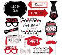 Best is Yet to Come Kit d'accessoires pour fête de Remise de diplôme 2018 20 pièces Red Grad - Photo Booth Props