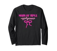 Best Love for Mother's Day Pink Bow Coquette Mum of Girls Manche Longue