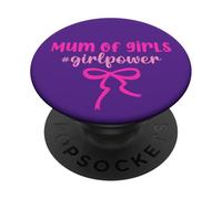 Best Love for Mother's Day Pink Bow Coquette Mum of Girls PopSockets PopGrip Adhésif