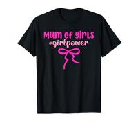 Best Love for Mother's Day Pink Bow Coquette Mum of Girls T-Shirt