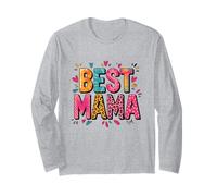 Best Mama Leopard Cheetah Print Hearts Fun Manche Longue