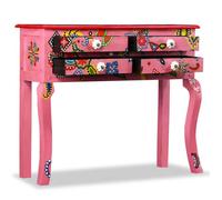 BEST""Meuble console d'entrée - Buffet cuisine - Table console Bois de manguier massif Rose Peint à la main Nov460227