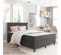 BEST-MEUBLE)- Sommier tapissier Gris Tissu 160x200 cm, montage facile - Poid:31.1 - 9248