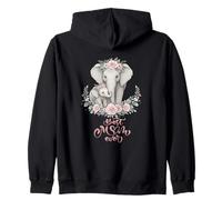 Best Mom Ever Couronne d'éléphant Motif Floral Sweat à Capuche