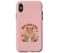 Best Mom Ever Cute Bear Fête des Mères Coque pour iPhone X/XS