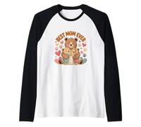 Best Mom Ever Cute Bear Fête des Mères Manche Raglan