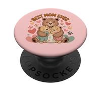 Best Mom Ever Cute Bear Fête des Mères PopSockets PopGrip Adhésif