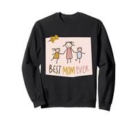 Best Mom Ever Dessin Mignon Maman Fête des Mères Enfant Sweatshirt