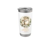 Best Mom Ever Lioness Couronne florale pour maman Gobelet isotherme en acier inoxydable double paroi