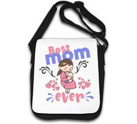 Best Mom Ever Sac à bandoulière Motif cœur Blanc