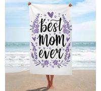 Best Mom Ever Serviette de plage en microfibre anti-sable pour salle de bain et piscine 130 x 80 cm