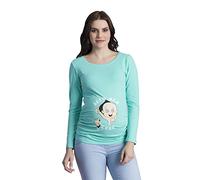 Best Mom Ever - vêtement de maternité Mignon et Rigolo T Shirt à Motif pour la Grossesse Femme Haut Humour, à Manches Longues (Menthe, Medium)