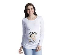 Best Mom Ever - Vêtements de maternité T-shirt de maternité avec motif Sweat-shirt T-shirt de grossesse pour la grossesse, manches longues, Blanc., XL