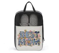 Best Mom Sac à chaussures vintage avec collage typographie pour voyage, usage quotidien, sac de rangement anti-poussière pour chaussures de golf