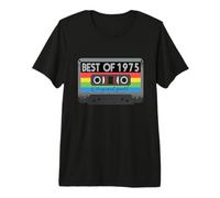 Best of 1975 Cassette Vintage Rétro Anniversaire T-Shirt Haut de Gamme