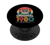 Best of 1980 Cassette Vintage Anniversaire Rétro Musique PopSockets PopGrip Adhésif