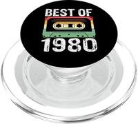 Best of 1980 Cassette Vintage Anniversaire Rétro Musique PopSockets PopGrip pour MagSafe
