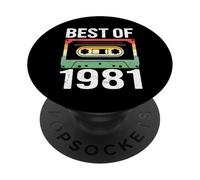 Best of 1981 Cassette Vintage Anniversaire Rétro Musique PopSockets PopGrip Adhésif