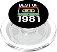 Best of 1981 Cassette Vintage Anniversaire Rétro Musique PopSockets PopGrip pour MagSafe