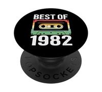 Best of 1982 Cassette Vintage Anniversaire Rétro Musique PopSockets PopGrip Adhésif